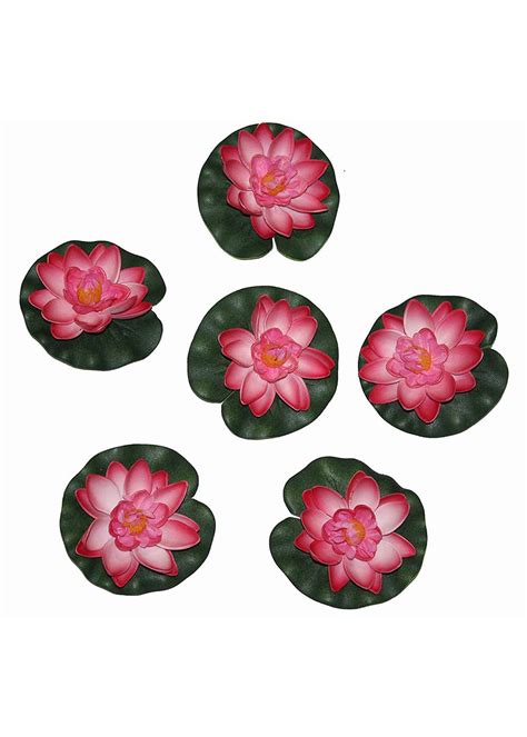 Get Artificial Floating Lotus Flower (Pack of 6, Diameter: 4 Inch) at ...