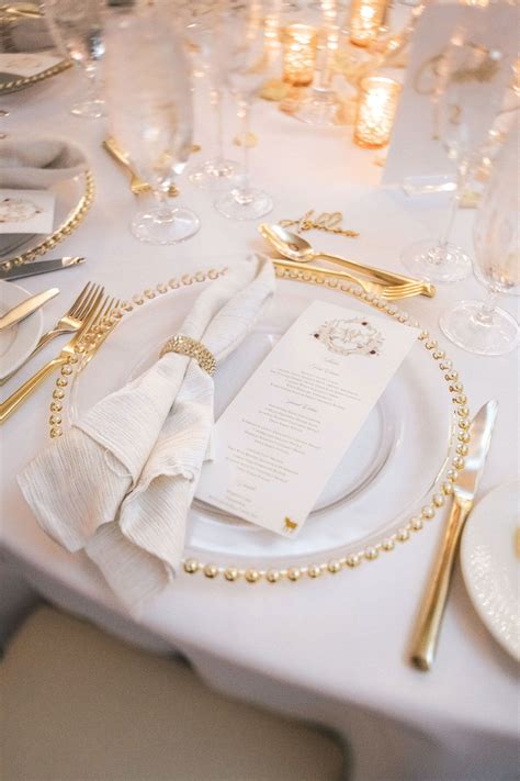 White & Gold Wedding Place Setting