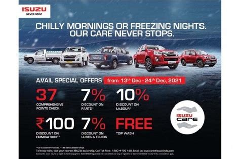 Isuzu Motors India Rolls Out Isuzu I-Care Winter Service Camp across ...