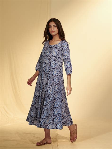 Paisley Blue Cotton Dress