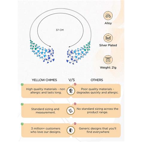 Buy Yellow Chimes Peacock Style Open Chokers Necklace Online