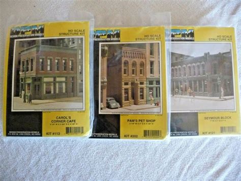 3 Vintage 1994 DPM HO Scale Structure Kit pam pet shop seymour block ...