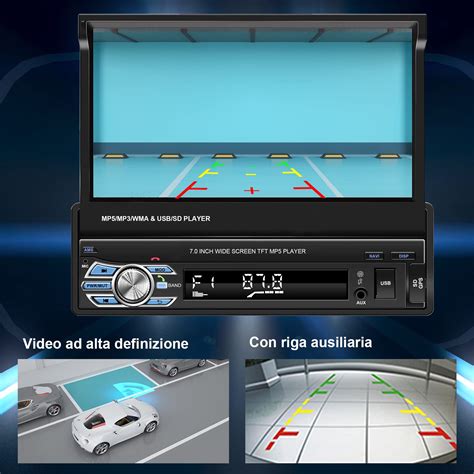 Bluetooth Car Radio GPS Navigation 1 Din 7" MP5 Player Retractable HD ...