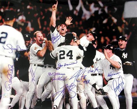 1996 Ny Yankees Team Signed 16x20 Photo - 12 Signatures