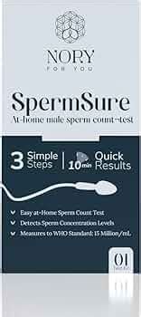 Nory Sperm Test Kit At-Home Male Fertility Test for Sperm Count, Easy ...