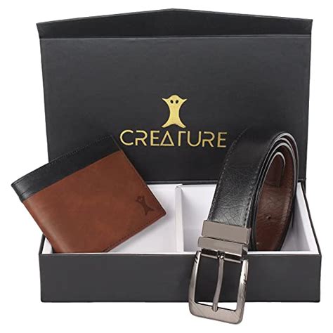Buy CREATURE Combo of Brown Wallet for Men & Black-Brown Reversible ...