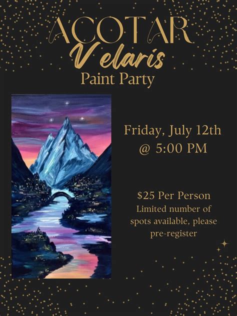 ACOTAR Velaris Paint Party-FRIDAY, 55 W Columbia Avenue, Monticello, KY ...
