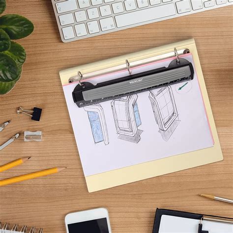 Buy WORKLION Portable 3 Hole Punch for Binder : Black - 5 Sheet ...