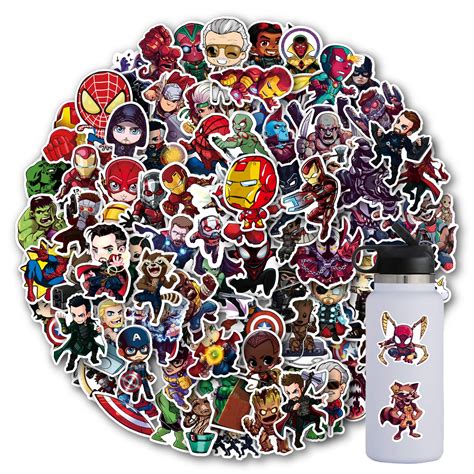 Buy Superhero Avengers Stickers for Water Bottles 100Pcs Teens Hero ...