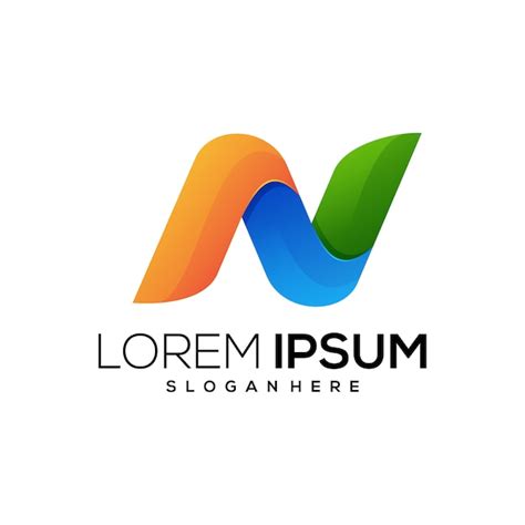 N logo colorful business | Premium Vector
