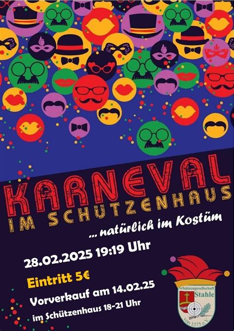 KARNEVAL im Schützenhaus , 37671 Höxter-Stahle, Stahler Weg 12, 28 ...