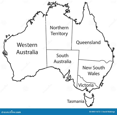 Map Of Australia Black And White
