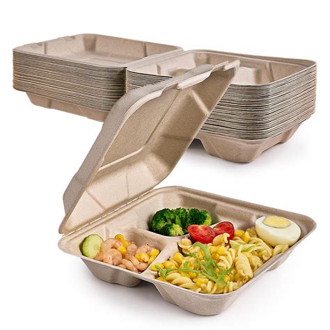 Snapklik.com : 50 Pack Clamshell Take Out Food Containers, 100% ...