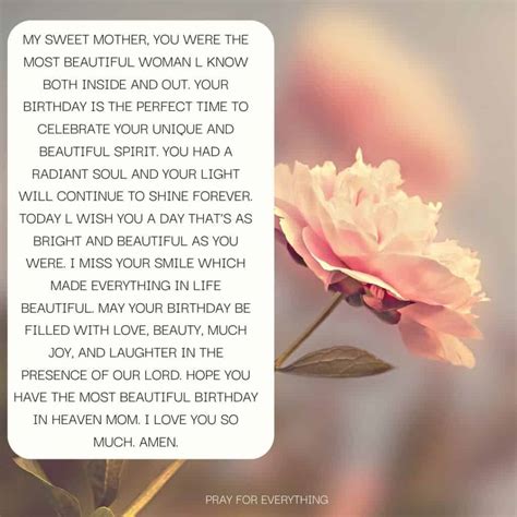 10 Prayers for My Mother in Heaven on Her Birthday