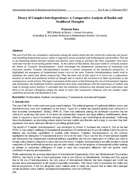 Comparative Study of Complex Interdependence in Global Politics - Studocu
