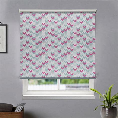 HIPPO Printed Indoor Blackout Roller Blinds for Windows Chevron Design ...