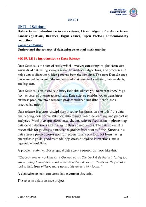 Unit I - even this is assign - ENGINEERING COLLEGE UNIT I UNIT – I ...