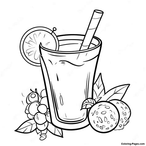 Sparkling Fruit Juice Coloring Page | Coloring-Pages.com