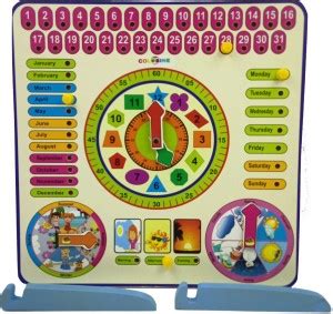COLOBINE Multipurpose Learning Board Game Clock and Calendar with Dates ...