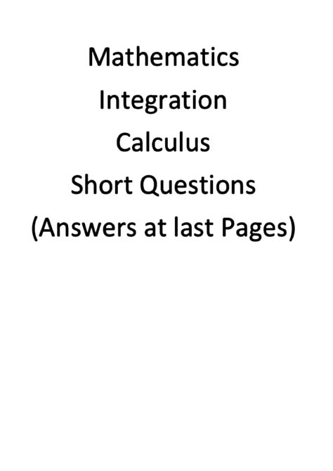 Image result for Math Questions Integration in Calculus