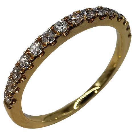 Half Eternity Diamond Band Ring 2.84 Carats 18K Yellow Gold For Sale at ...