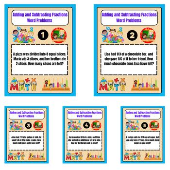 Word Problems with Fractions Adding and Subtracting PDF 的图像结果