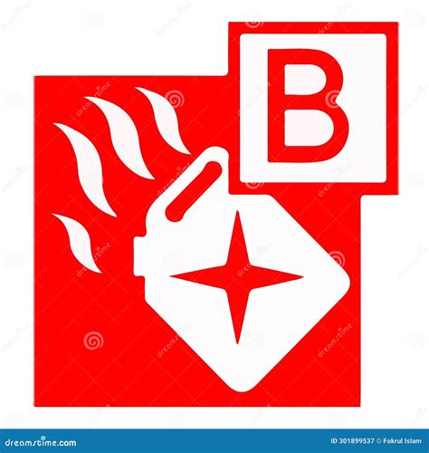 Class B Fire for Fire Safety and Fire Safety Icons with Fire Classes ...