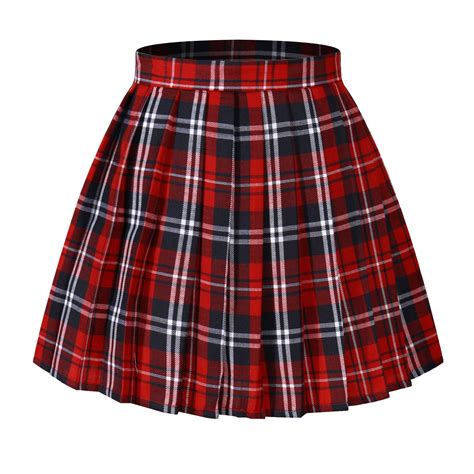 Beautifulfashionlife Women Girls Short Plaid Pleated Skirts Uniform ...