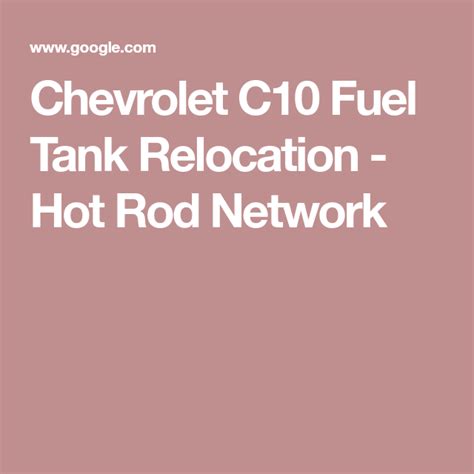 Image result for C10 Fuel Tank Relocation