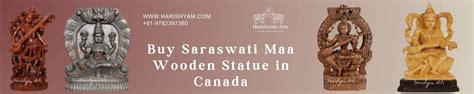 Maa Saraswati Wooden Statues Canada