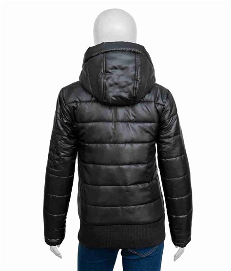 Womens Black Puffer Jacket - USA Jacket