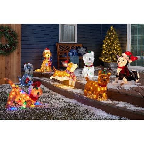 Holiday Living 18-in Lighted Doodle Dog Decoration ES69-400L at Lowes.com