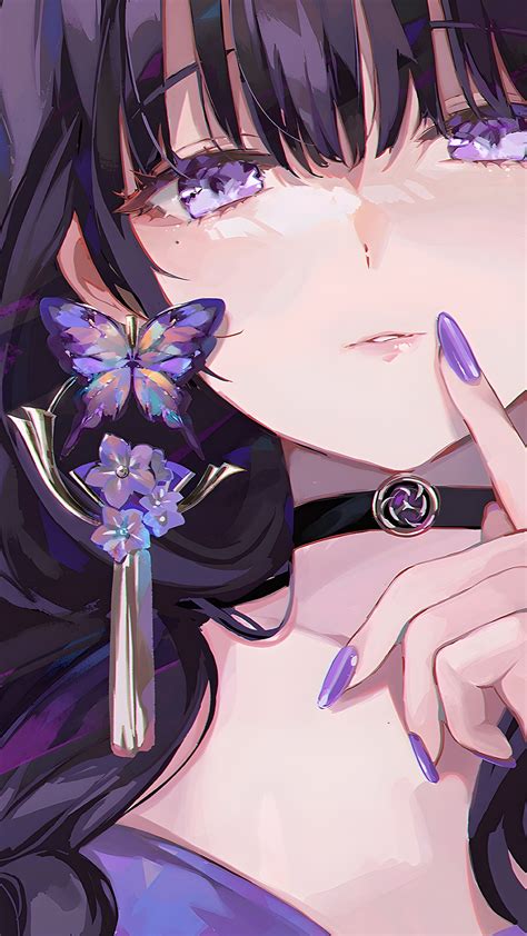 Raiden Shogun Purple Aesthetic Anime Wallpaper 4K | 2250x4000 ...
