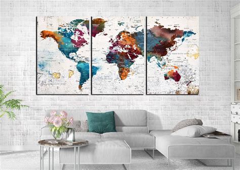 World Map Art Large - Wayne Baisey