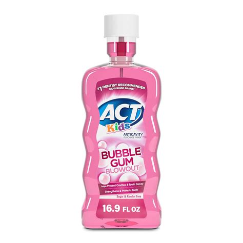 ACT Kids Anticavity Fluoride Mouthwash, Sugar & Alcohol Free Mouth ...