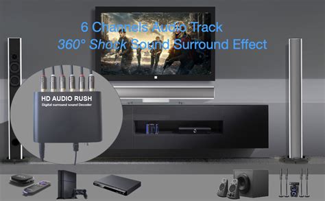 Microware 5.1 Rush Digital Sound Decoder Converter Optical SPDIF ...