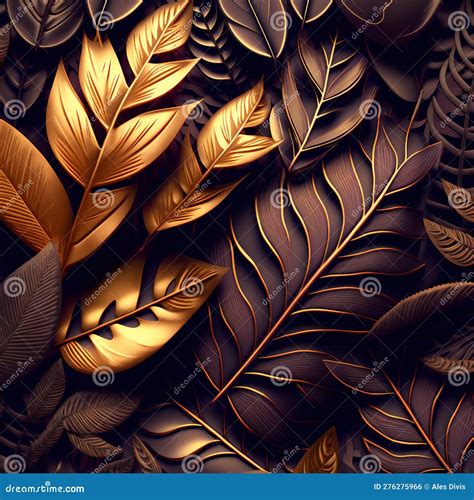 Luxury Leaf Texture. Closeup View of Fantasy Leaves Stock Illustration - Illustration of color ...