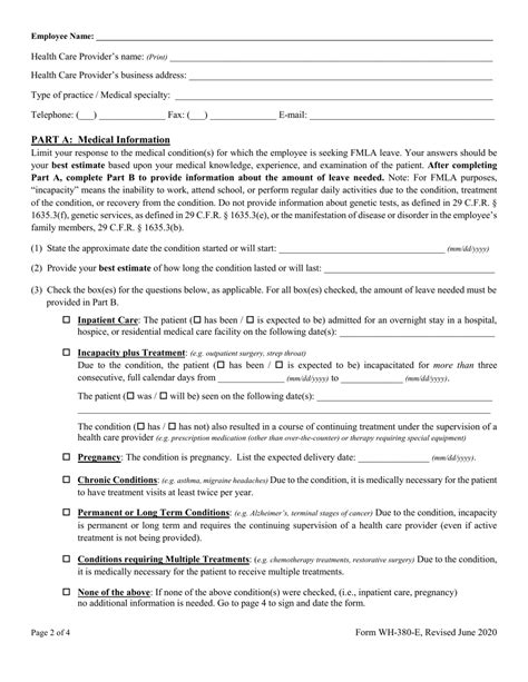 Form WH-380-E Download Fillable PDF or Fill Online Fmla Certification ...