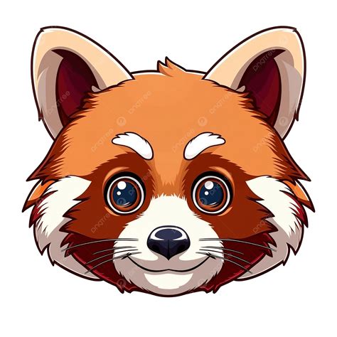 Cute Cartoon Red Panda Face, Card, Graphic, Funny PNG Transparent Image ...