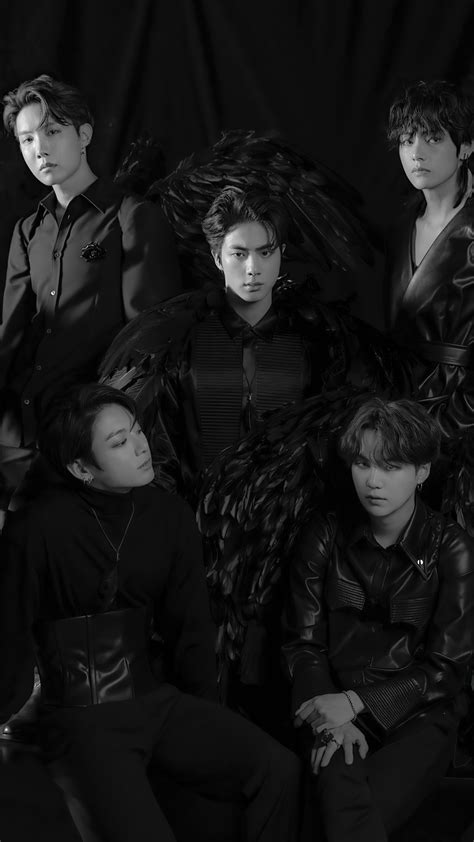 Bts, Map Of The Soul 7, Black Wings, Group, Photo, 4K Hd Phone Wallpaper | Rare Gallery