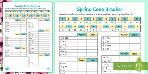 Spring Code Breaker | Twinkl Teacher-Made Resources