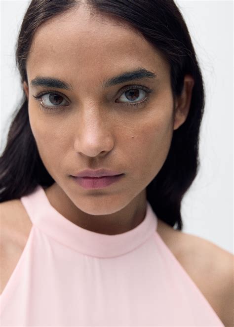 Pleated halter neck dress - Women | MANGO USA