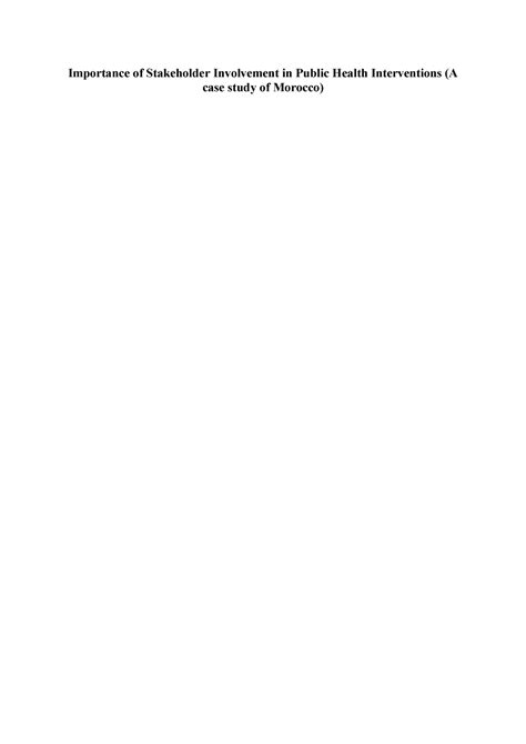 AH29152 - goog task - Importance of Stakeholder Involvement in Public ...