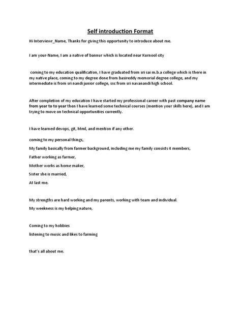 Standard Self Introduction 的图像结果