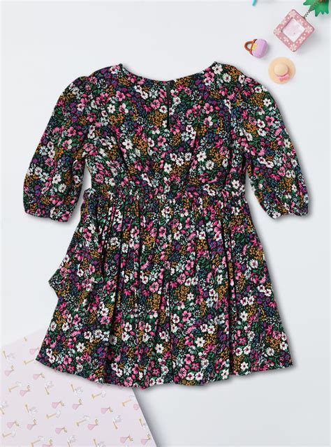 Buy Girls Floral Printed Fit & Flare Dress Online at just Rs. 599.0 ...