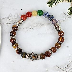 Buy Reiki Crystal Products Tiger Eye Bracelet, 7 Chakra Bracelet ...