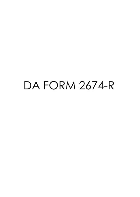 Download Fillable da Form 2674-R | army.myservicesupport.com