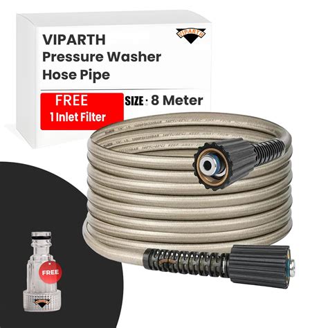 VIPARTH Pressure Washer 8 Meter Hose Pipe upto 2500 PSI | Free 1 Inlet ...