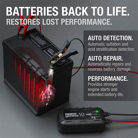 NOCO GENIUS10UK 10A Ultrasafe 6V / 12V Battery Charger and Maintainer ...