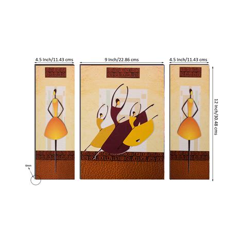 6MM MDF Set of 3 Dancing Tribal Women Satin Matt Texture UV Art ...